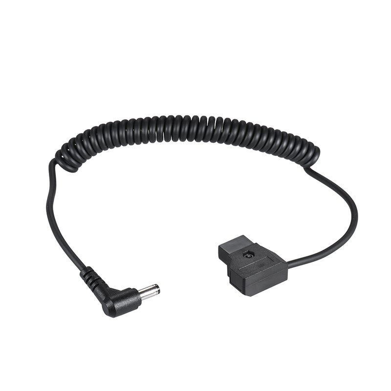 Coiled 98cm/38.5inch D-Tap 2Pin Male to DC 5.5* 2.1mm Adapter Cable Extension Elastic Line Accessory Replacement for V-Mount Battery DSLR Cage Rig Power Supply - Image 3