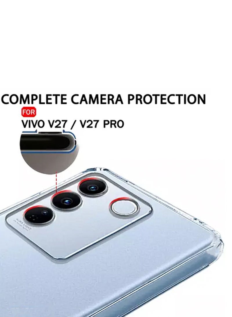 Techie غطاء شفاف مضاد للصدمات من TPU لفيفو V27 / فيفو V27 برو رقيق جداً مع زوايا ناعمة ومضاد لبصمات الأصابع - Image 3