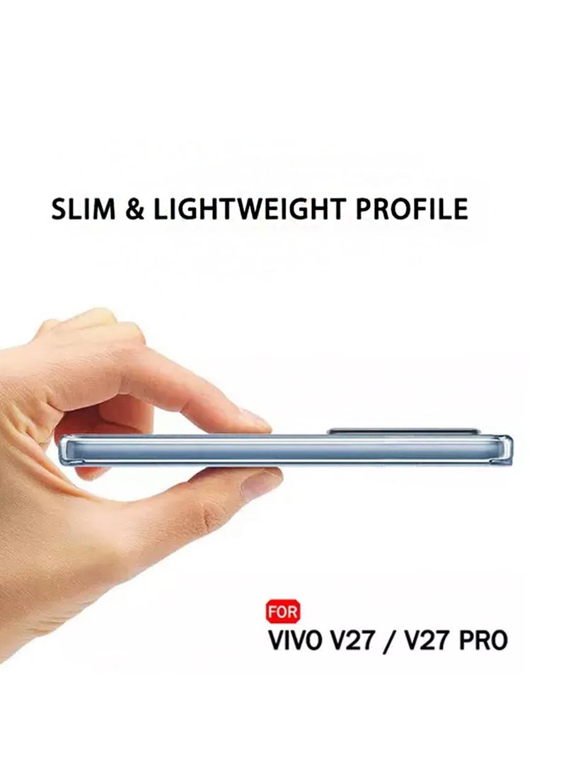 Techie غطاء شفاف مضاد للصدمات من TPU لفيفو V27 / فيفو V27 برو رقيق جداً مع زوايا ناعمة ومضاد لبصمات الأصابع - Image 2