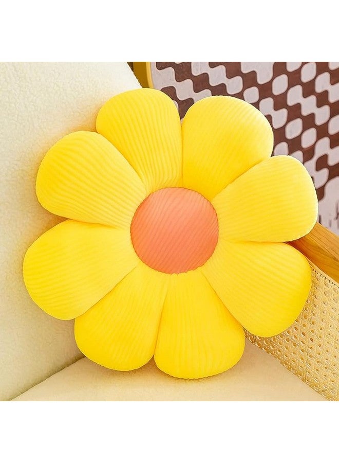 AVS Flower Floor Pillow Cushion Seating Pad Sunflower Chair Cushion Throw Pillow for Comfort Home Decoration for Home Bedroom, Living Room Decoration Kids Girls Women Gifts (Yellow) Valentine Day - Image 1