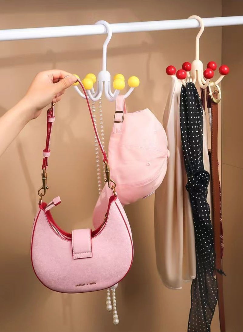 6 Claw 360° Rotatable Closet Hook 12x8.5cm - Multi-Functional Wardrobe Organizer for Lingerie, Ties, Hats, Belts, and Accessories - Space-Saving Storage Solution - 3 Colours (Yellow, Red, and Black) - Image 5