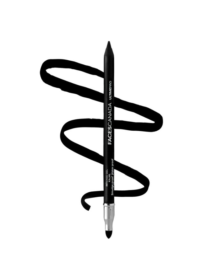 Facescanada FACES CANADA Ultime Pro Intense Gel Kajal With Smudger & Sharpener - Black, 1.2 g | 24 Hr Long Stay | Waterproof & Smudgeproof | One Swipe Smooth Application | 3-in-1 Kajal, Eyeliner, Smokey Eyeshadow - Image 1