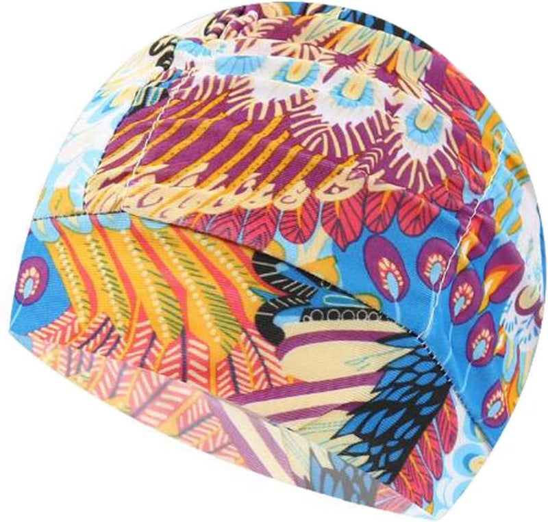 Ewandastore Colorful Pleated Nylon Cloth Swim Cap Large Swimming Cap Hot Spring Bathing Caps for Adult Men Women Long Hair - Image 1