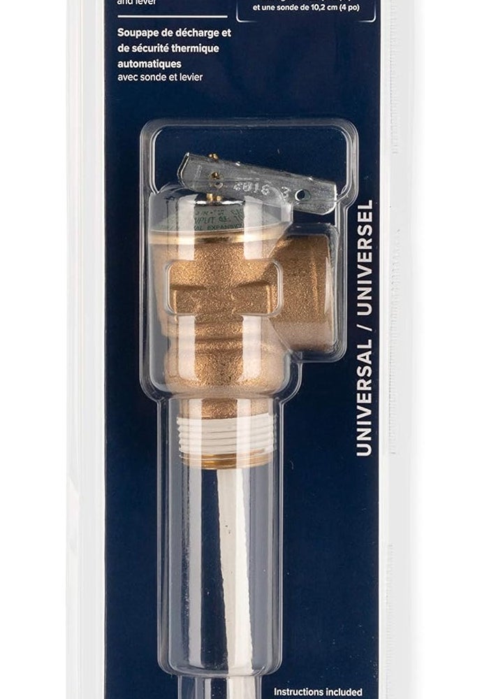Camco Automatic Temperature and Pressure Relief Valve with Extension Probe and Lever - Brass Body with Stainless Steel Spring - Image 4