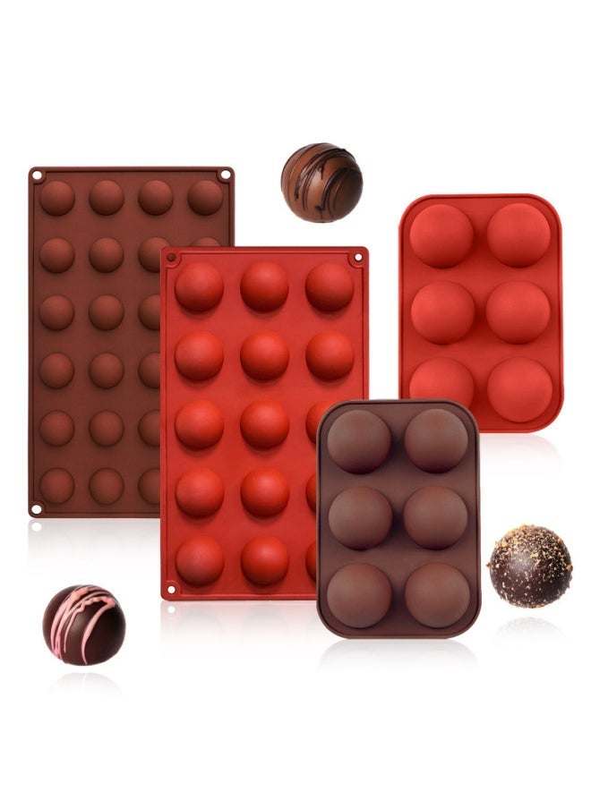 Cross-border Silicone Chocolate Hemisphere Mold 6 Even 24 Even Ball Cake Mold Dome Mousse Baking Gadget-Color - Image 2
