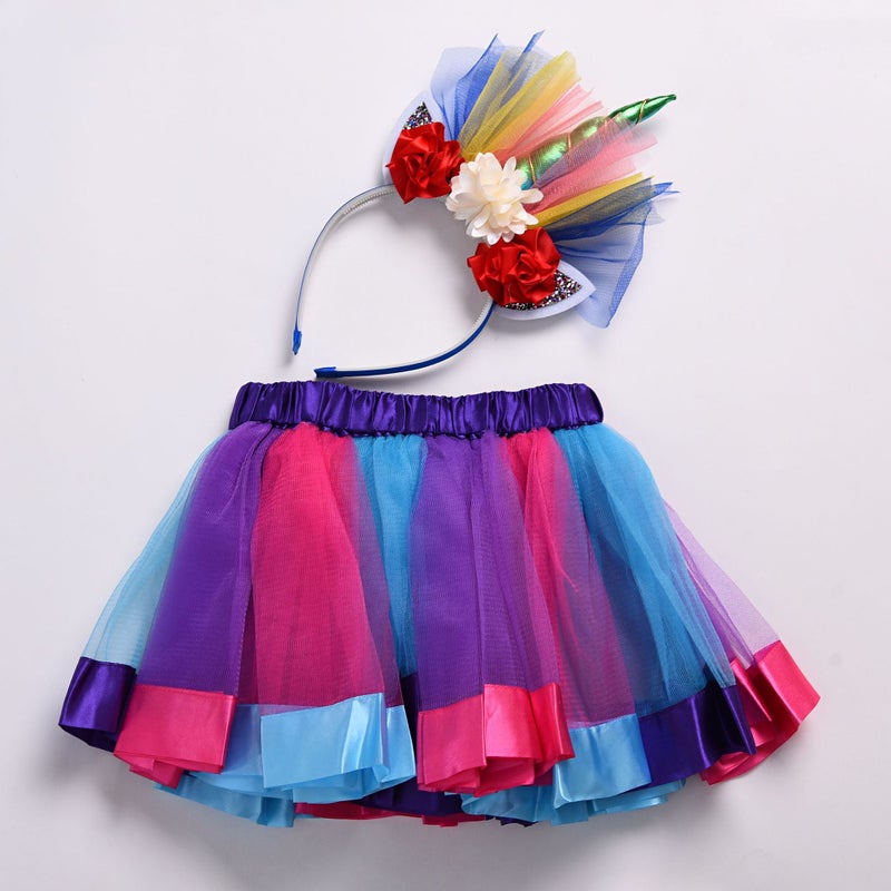 Ins Popular Pettiskirt Tutu Children'S Skirt New Girls' Colorful Christmas Stage Half-Length Yarn - Image 2