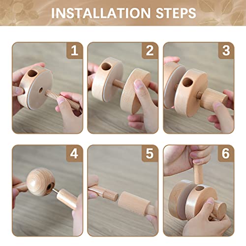 FEISIKE Baby Crib Mobile Arm, Mobile Arm for Crib Baby Mobile Hanger for Crib Nursery Decor Girls Boys Baby Crib Mobile Holder Arm Hanging Wooden Decoration Attachment Newborn 34 inch - Image 4