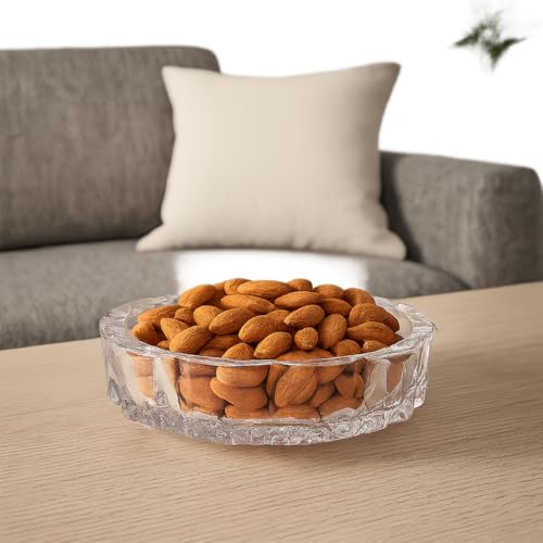 Magrido Glass Crystal Bowl for Vastu & Feng Shui | Good Luck Home Décor Gift for Prosperity | Elegant Transparent Plate for Office & Living Room | Pack of 3 - Image 2