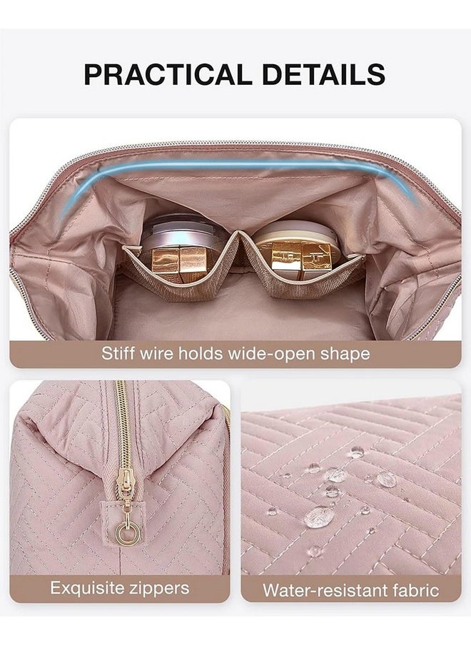 INOVERA (LABEL) INOVERA (LABEL) Makeup Pouch For Women, Girls - Travel Cosmetic Organizer Kit - Travelling Toiletry Storage Bags (Rose Gold), 10.5 Cm, One Size, Pink  - Image 4