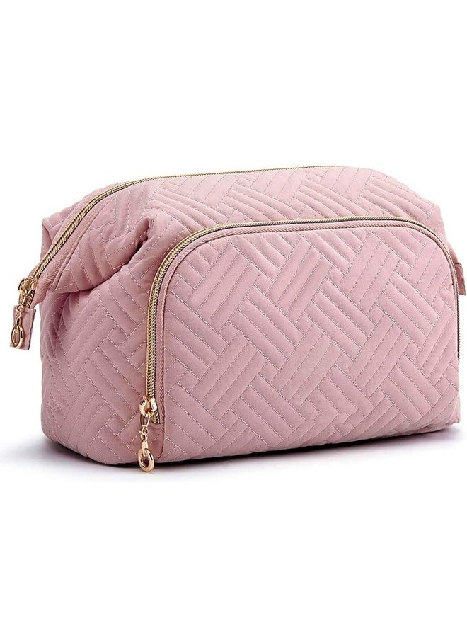 INOVERA (LABEL) INOVERA (LABEL) Makeup Pouch For Women, Girls - Travel Cosmetic Organizer Kit - Travelling Toiletry Storage Bags (Rose Gold), 10.5 Cm, One Size, Pink  - Image 1