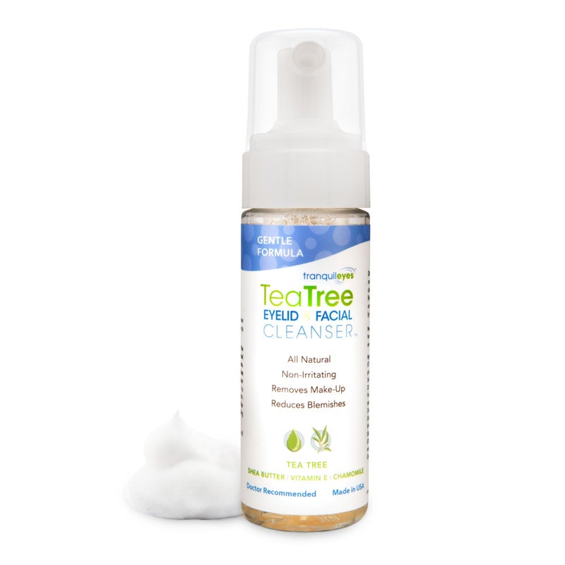 EYEECO Gentle Tea Tree Oil Foaming Facial Cleanser â€“ 6oz â€“ Non-Irritating Eyelid Cleanser & Face Wash with Tea Tree, Chamomile & Shea Butterâ€‹ - Image 1