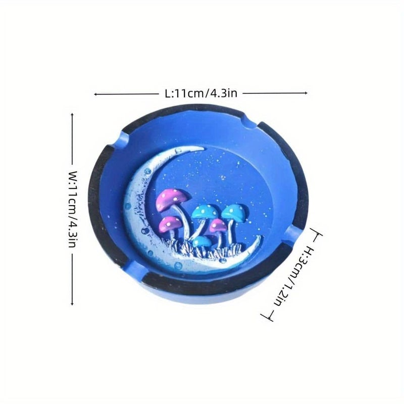 Blue Bohemian Style Resin Ashtray Retro Irregular Indoor Decor - Image 3