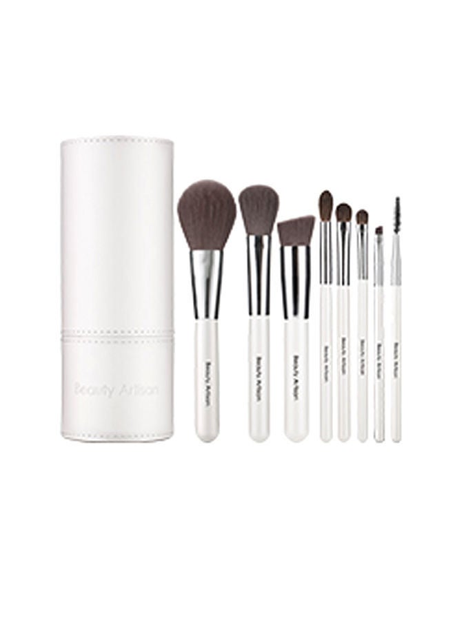 NIBEMINENT 8-Piece Makeup Brush Set With Bag Multicolour