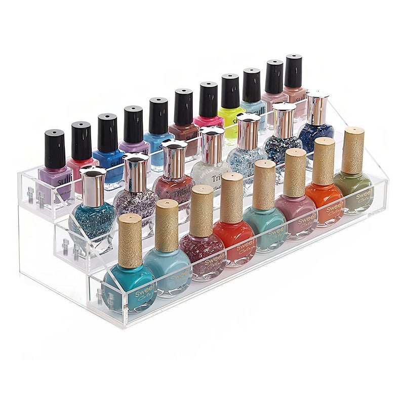 MineSign Nail Polish Holder Organizer Clear Acrylic Nail Polish Tray Fingernail Polish Display case 3 layers Essential Oils Holder Makeup Organizer - Image 1