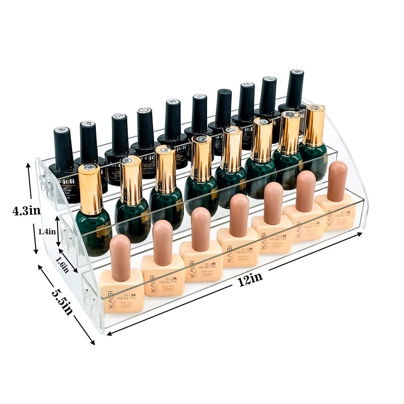MineSign Nail Polish Holder Organizer Clear Acrylic Nail Polish Tray Fingernail Polish Display case 3 layers Essential Oils Holder Makeup Organizer - Image 2