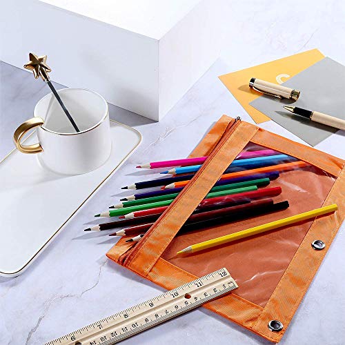 TOPWOOZU Pencil Pouch 3 Ring, Zipper Pencil Pouches Case Binder Cosmetic Bag Black 2 Pack - Image 5