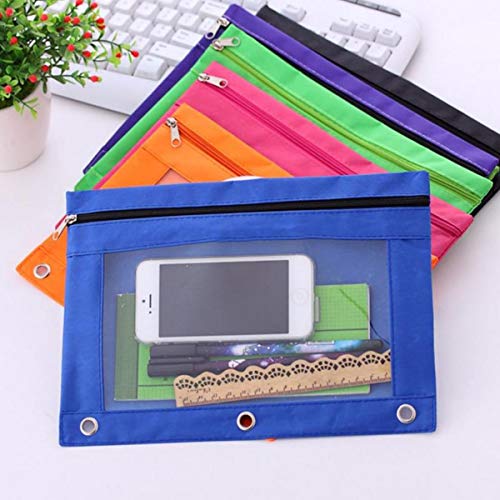 TOPWOOZU Pencil Pouch 3 Ring, Zipper Pencil Pouches Case Binder Cosmetic Bag Black 2 Pack - Image 3
