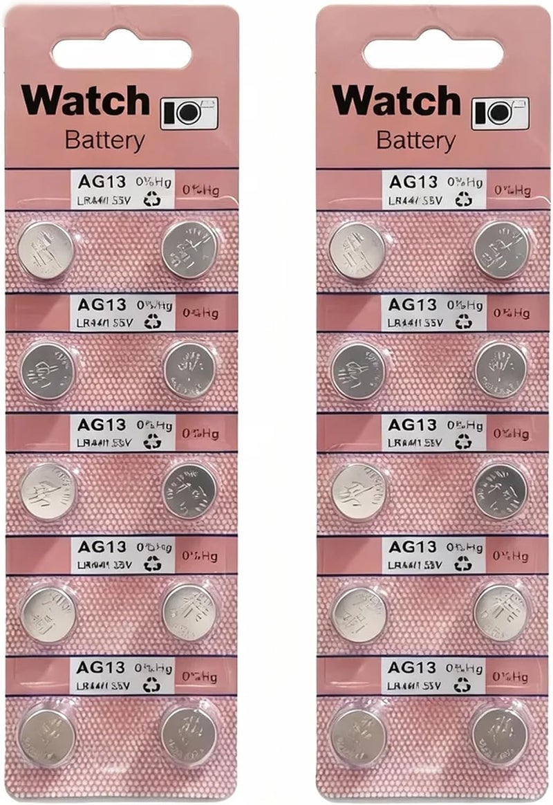 robotgcc AG13 LR44 A76 1.5V Alkaline Button Cell Battery 20 Pack Long Lasting Stable Power | Compatible with LR1154 L1154 V13GA G13A RW82 KA76 GPA76 | For Watches Calculators Toys LED Lights and - Image 2