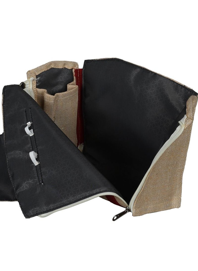 N & H N &H  Designer Jute Fabric Unisex Office Lunch Bag  - Image 3