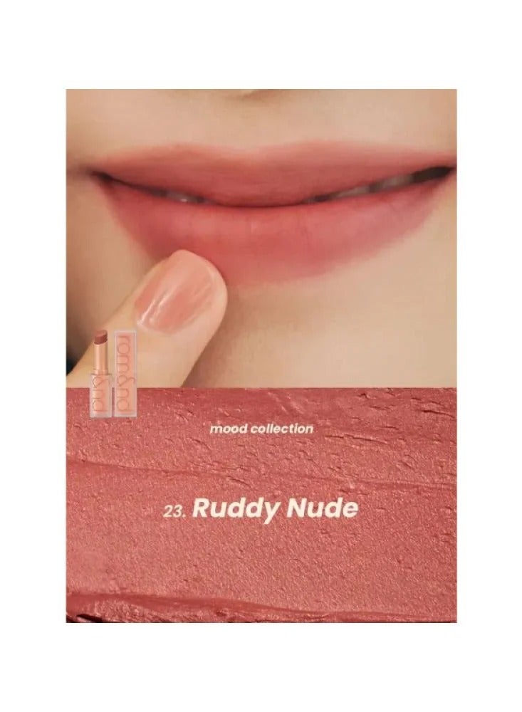 ROM و ND أحمر شفاه زيرو مات  23 RUDDY NUDE - Image 2