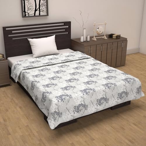 Divine Casa 100% Cotton Single Bed Dohar | Ultra-Soft AC Blanket | Lightweight Reversible Quilt | 210 x 140 CM, Greyish Blue - Image 2