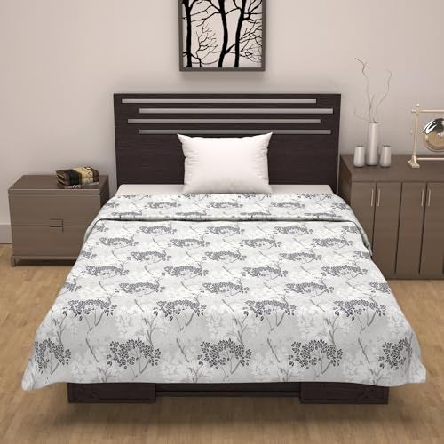 Divine Casa 100% Cotton Single Bed Dohar | Ultra-Soft AC Blanket | Lightweight Reversible Quilt | 210 x 140 CM, Greyish Blue - Image 3