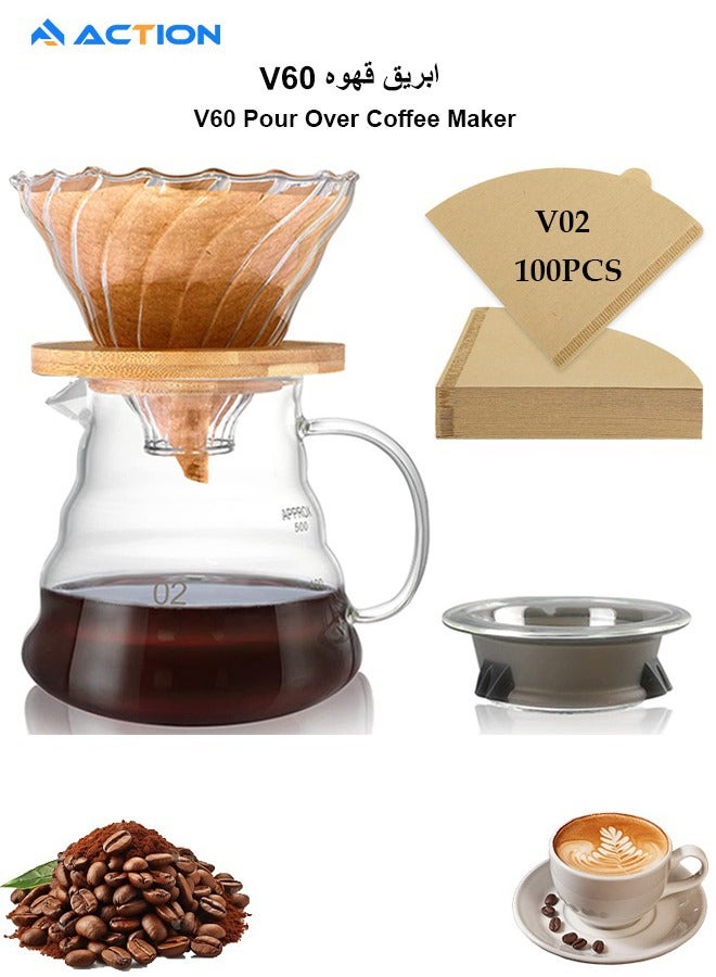 ACTION V60 Coffee Machine Drip Brew Set Contains 3 pieces - Image 1