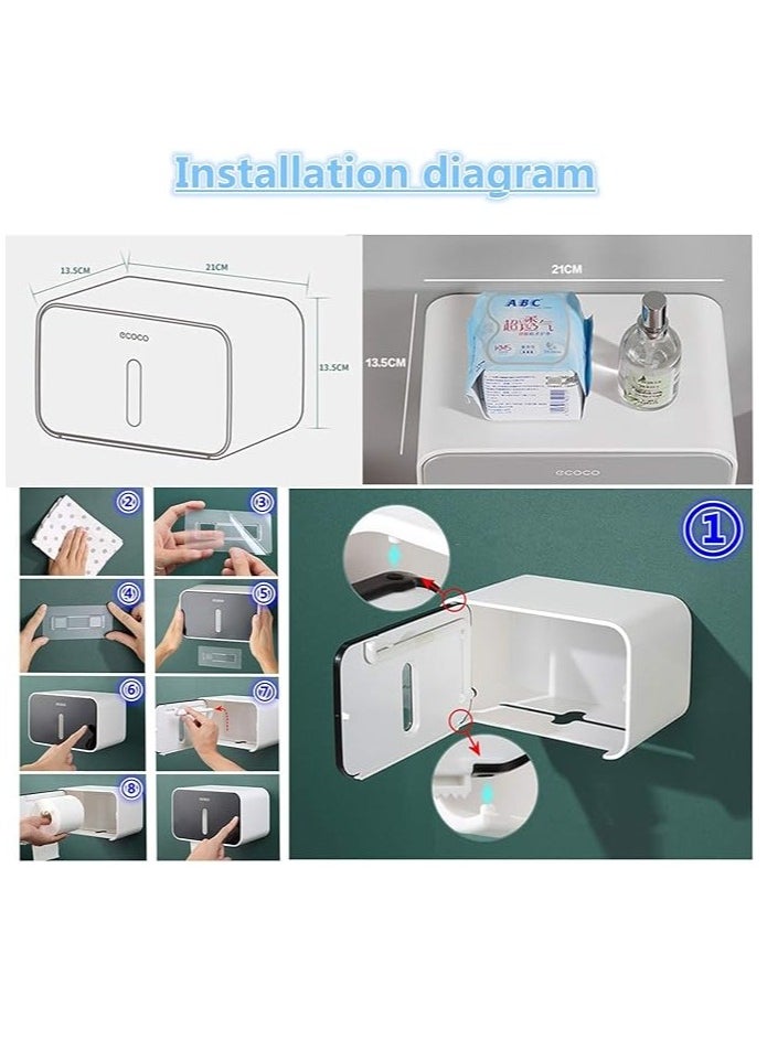 Bathroom Tissue Holder, Strong Bearing Capacity Waterproof Toilet Paper Roll Box Cover Punch Free Large Flat Top for Laundry Room for Home - pzsku/ZEDAF9409D3DAD1BF4EE9Z/45/_/1735059768/5593c40c-803f-4f24-a097-97216c08536a
