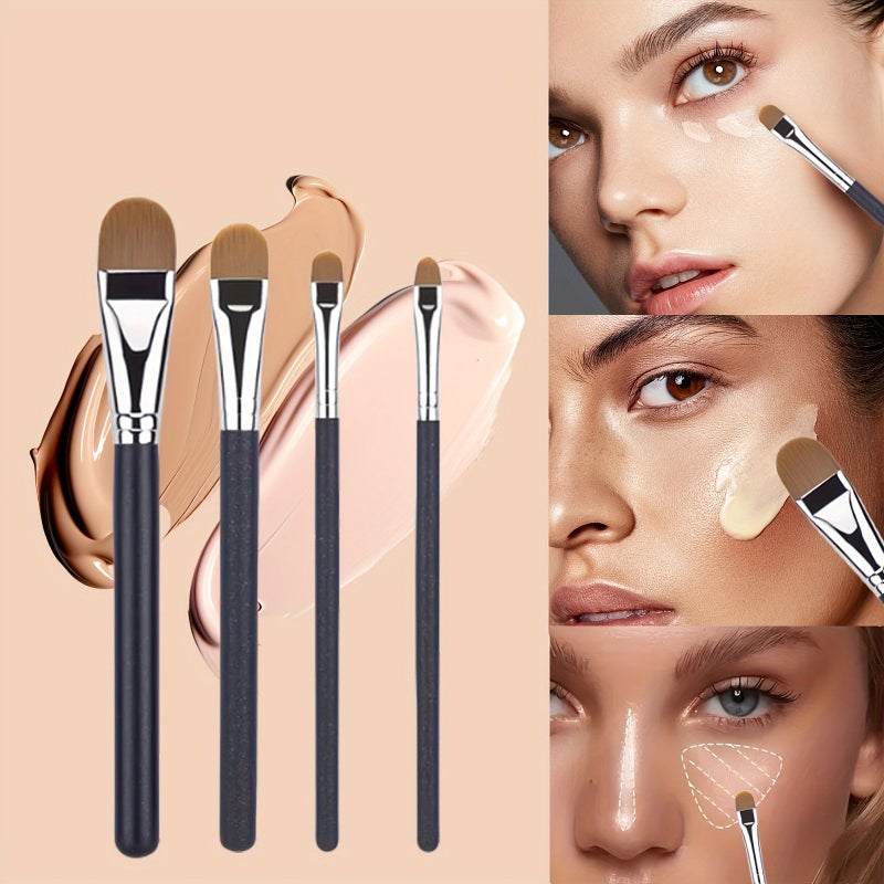 Extendable Ultra Thin Foundation Concealer Makeup Brush 4 Types Sizes - Image 2