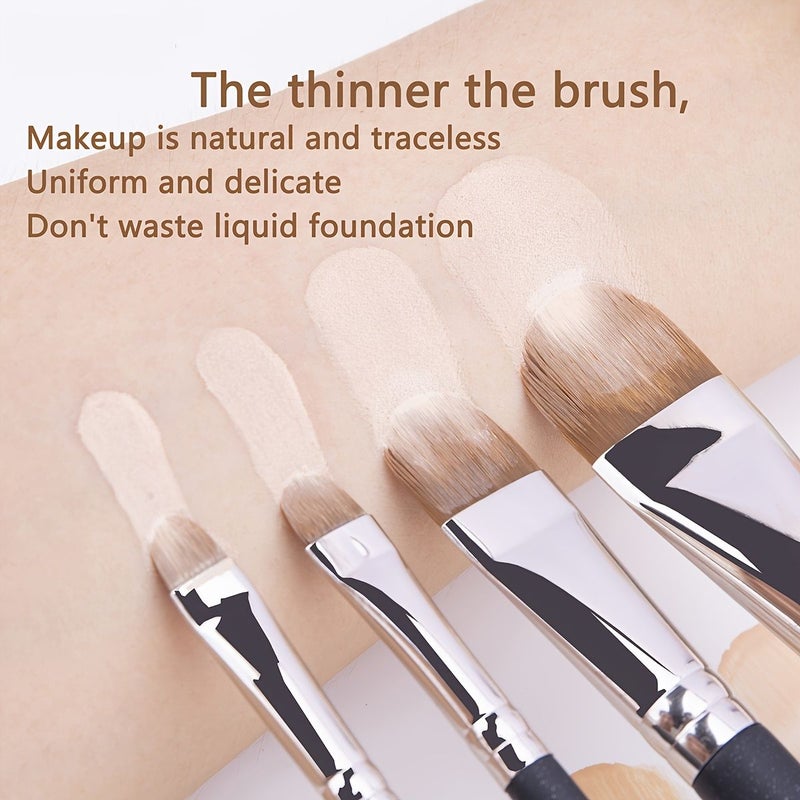 Extendable Ultra Thin Foundation Concealer Makeup Brush 4 Types Sizes - Image 3