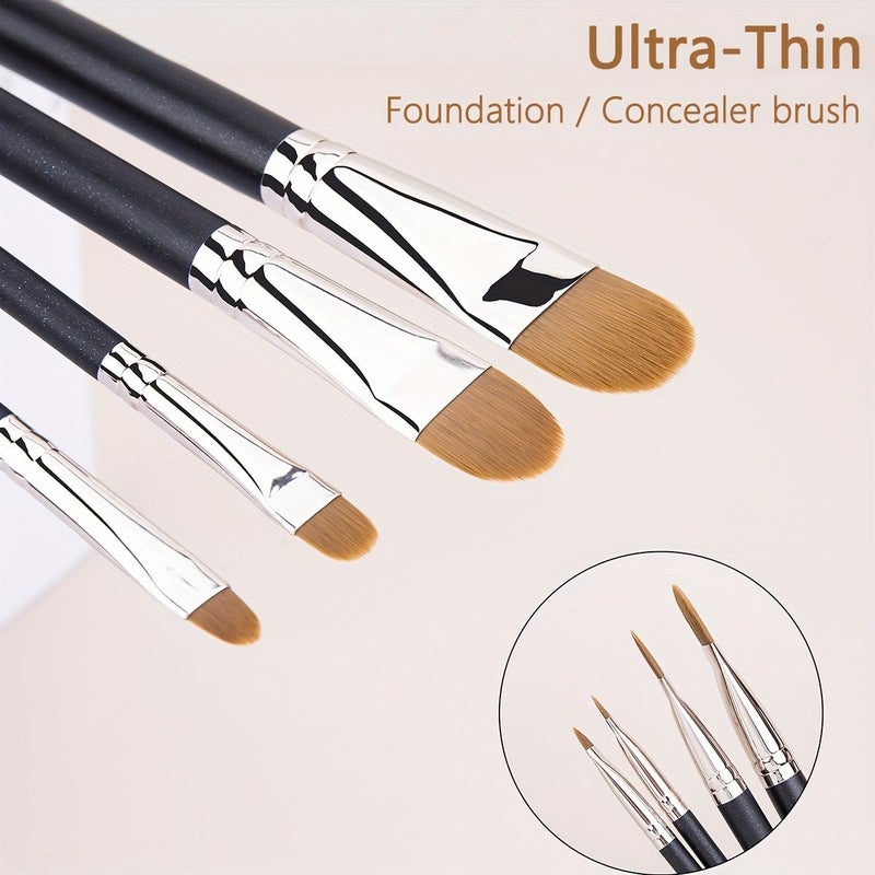 Extendable Ultra Thin Foundation Concealer Makeup Brush 4 Types Sizes - Image 1