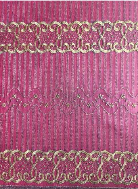 Deep Red and Gold Net Fabric | 3.5 yards / 3.2 meters