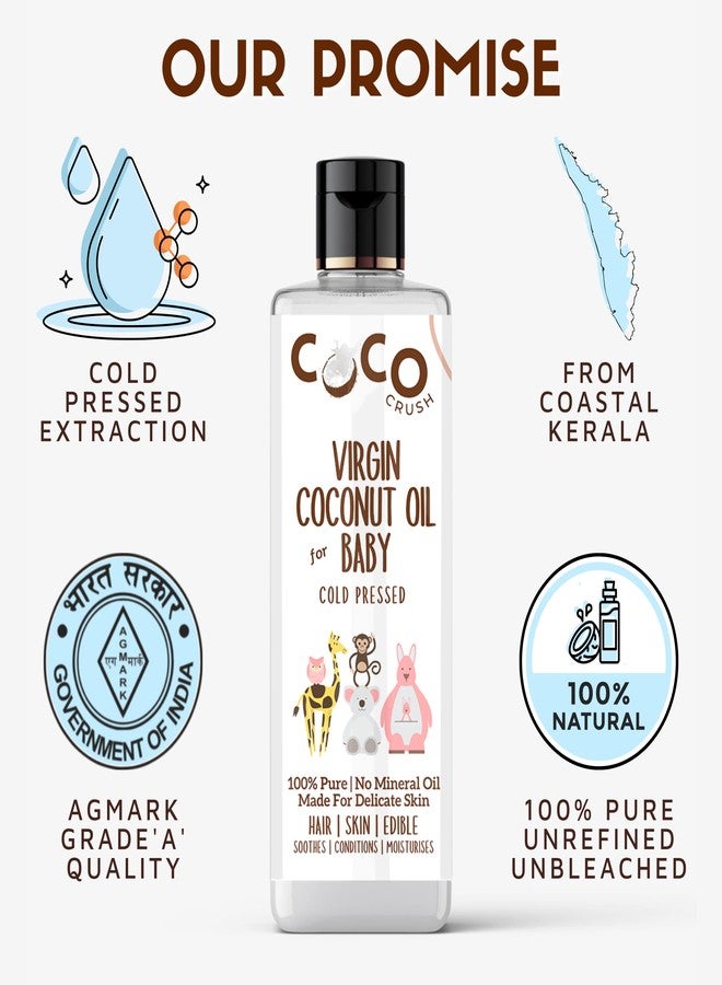 Coco Crush Virgin Coconut Oil for Baby Hair & Skin Massage | Cold Pressed & 100% Natural | Prevents Diaper Rash, Certified Organic | Combo of 2 (100ML+50ML, 150ML) - Image 5