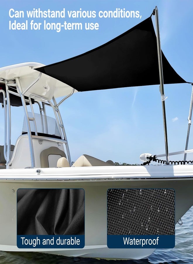 asdmm T-Top Boat Center Console Sunshade Extension - Marine Stern Awning Canopy Cover, Heavy-Duty 600D Oxford Cloth (Not Included Rods) (Size A) - Image 3