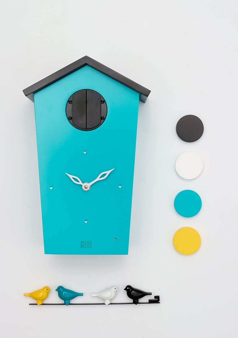 KOOKOO Birdhouse Petrol Limited Edition, Modern Design Cuckoo Clock with 12 Natural Bird Voices or Cuckoo Call - Image 3