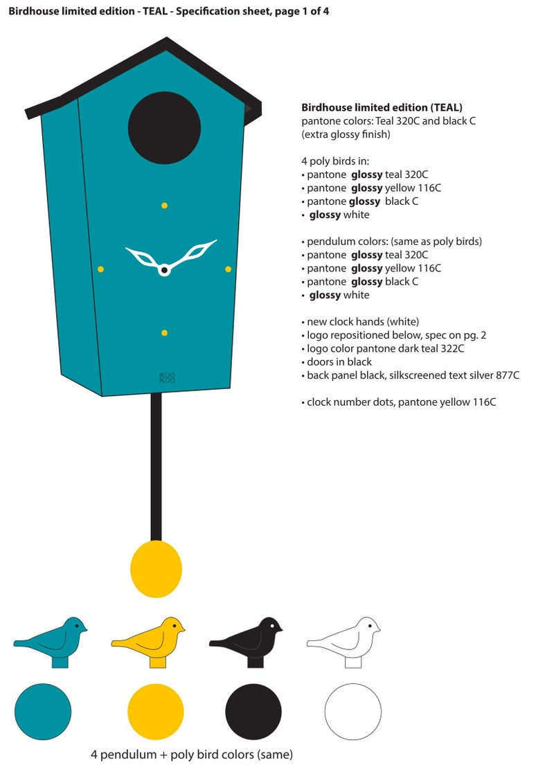 KOOKOO Birdhouse Petrol Limited Edition, Modern Design Cuckoo Clock with 12 Natural Bird Voices or Cuckoo Call - Image 4