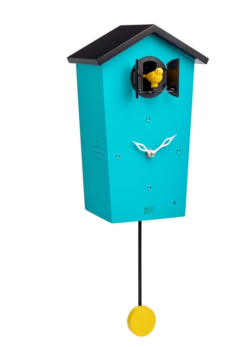 KOOKOO Birdhouse Petrol Limited Edition, Modern Design Cuckoo Clock with 12 Natural Bird Voices or Cuckoo Call - Image 2