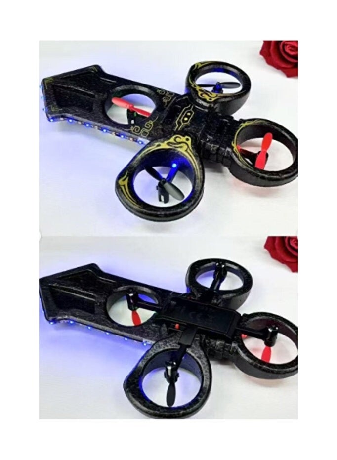 Royal Sword Flying Drone with Dual Controllers – 2.4GHz Remote & Watch Gesture Control, 360° Flips - Image 2