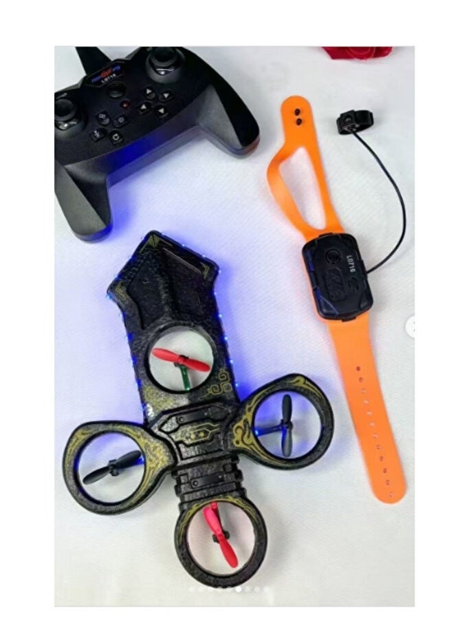 Royal Sword Flying Drone with Dual Controllers – 2.4GHz Remote & Watch Gesture Control, 360° Flips - Image 5