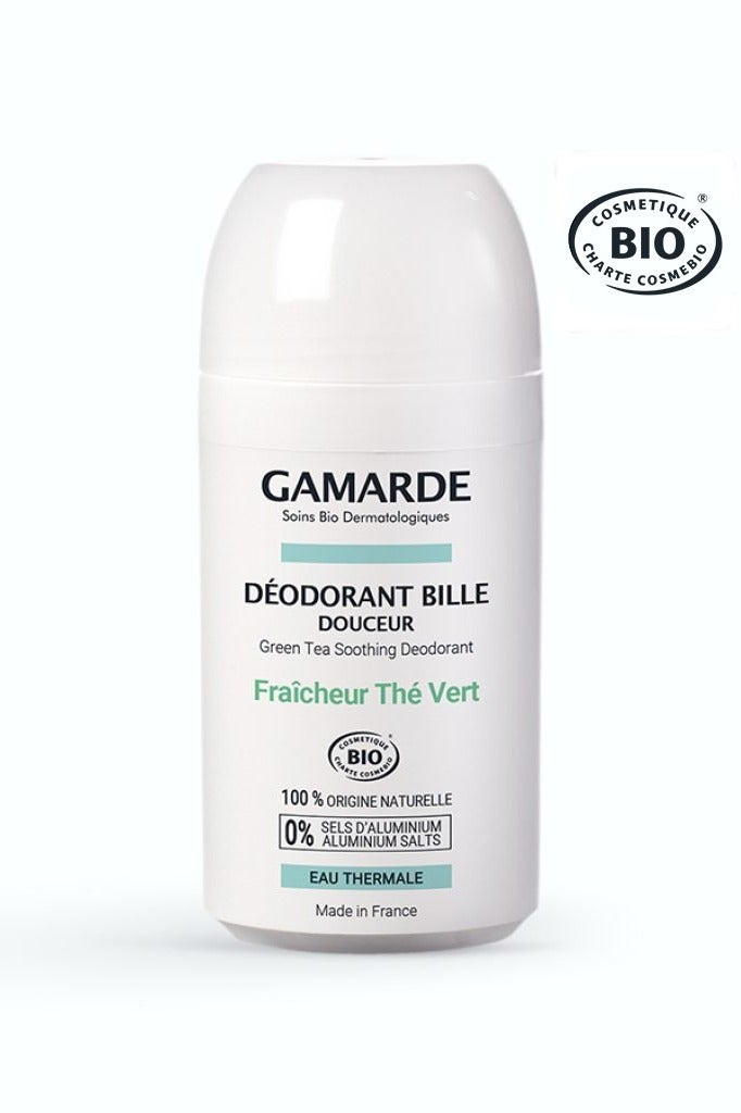 gamarde Green Tea Soft Roll-On Deodorant 50ml – Certified Organic Aluminum-Free Deodorant with Organic Mallow – Neutralizes Odors, Refreshes & Softens Skin – Travel Size, 100% Natural, Vegan - Image 1