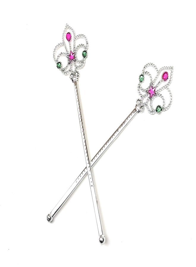 TRIPLET JAGMOOLYA Products Girls/Kids Costume Props Crown Style Magic Wand Princess Angel Fairy Wands Sticks Christmas, Birthday Party, Wedding Halloween, Cosplay 12.5 Inches (Silver) (Pack of 3)