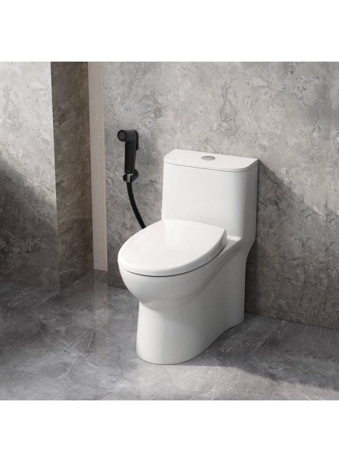 Black Handheld Shattaf Bidet Sprayer Kit, Dual Mode Toilet Spray with 1.2m Stainless Steel Hose, Self-Cleaning Portable Bidet for Bathroom Personal Hygiene - Image 2