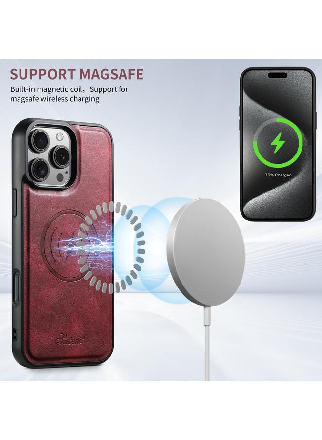 سوتين جراب هاتف iPhone 16 H15 MagSafe Oil Eax جلدي قابل للفصل ومحفظة خلفية للهاتف - Image 4