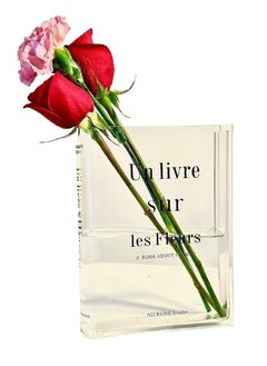 Home Elements HOME ELEMENTS 1 Pc Vase for Home Decor Center Table Bedroom Living Room and Office Decoration Fresh Flower Vase, Decorative vase, Book Shape Design Crystal Clear Vase, Diwali Gift  - Image 4