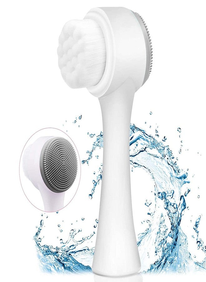 Ruby Face Rubyface Facial Cleansing Brush 2 in 1, Face Exfoliating Scrubber Brush, Silicone Double Side Manual Face Wash Scrub Brush with Soft Bristles for Deep Pore Cleansing, Massaging, Skin Care etc - Image 1