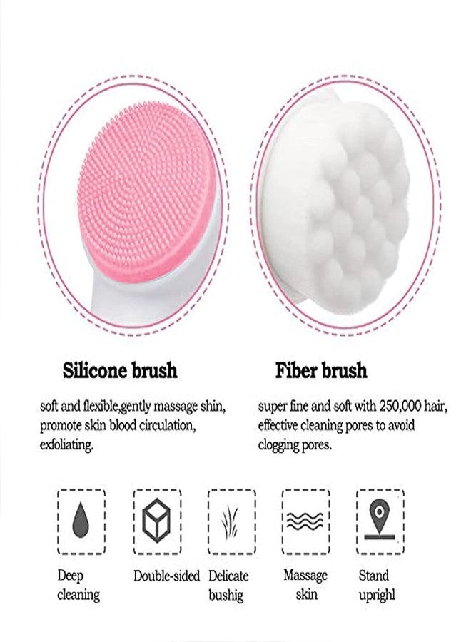 Ruby Face Rubyface Facial Cleansing Brush 2 in 1, Face Exfoliating Scrubber Brush, Silicone Double Side Manual Face Wash Scrub Brush with Soft Bristles for Deep Pore Cleansing, Massaging, Skin Care etc - Image 5