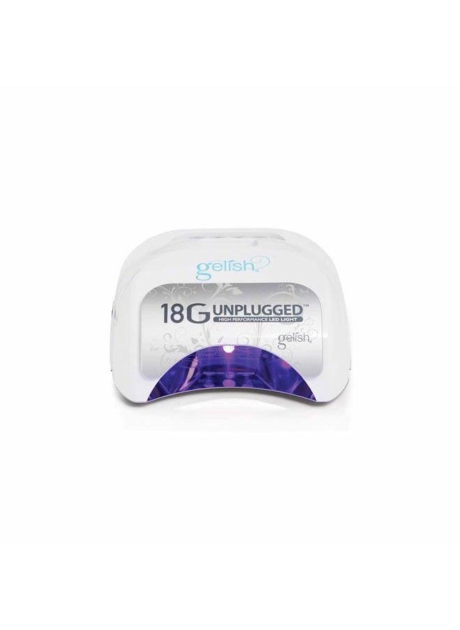 Gelish 18G Unplugged LED Light - Portable, Rechargeable, 36W, White & Silver, Intelligent Power Assist, Motion Sensors, Timer, Magnetic Tray, Ergonomic Design Gel Lamp, Nail Lamp, Gel Nail Light  - Image 1