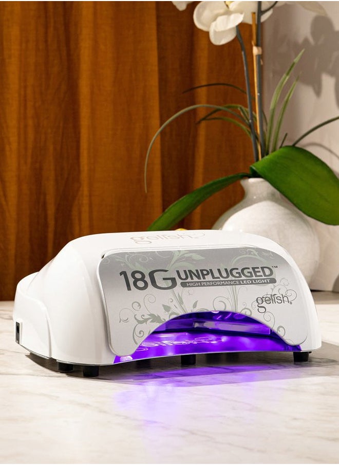 Gelish 18G Unplugged LED Light - Portable, Rechargeable, 36W, White & Silver, Intelligent Power Assist, Motion Sensors, Timer, Magnetic Tray, Ergonomic Design Gel Lamp, Nail Lamp, Gel Nail Light  - Image 2