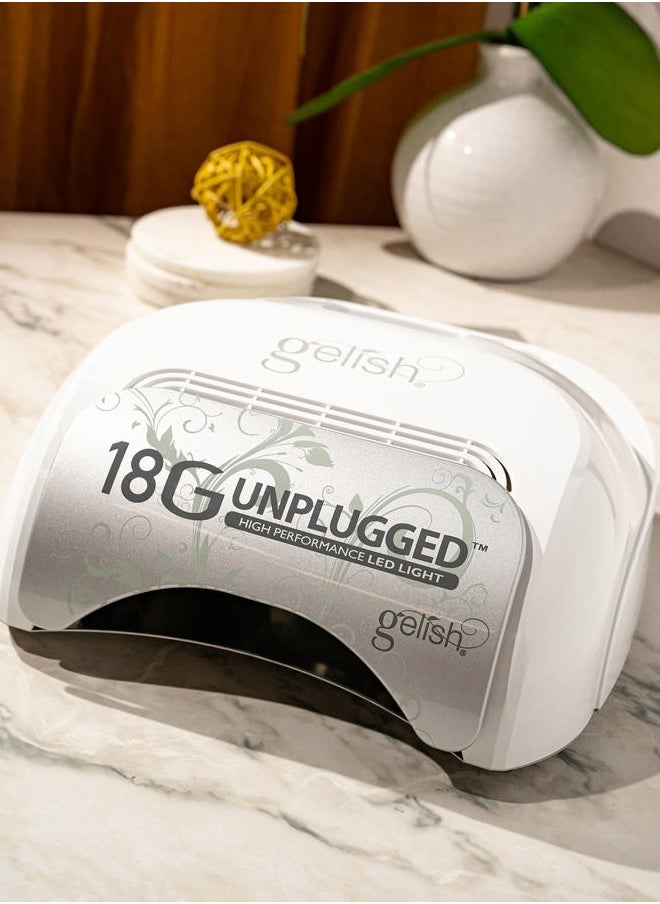 Gelish 18G Unplugged LED Light - Portable, Rechargeable, 36W, White & Silver, Intelligent Power Assist, Motion Sensors, Timer, Magnetic Tray, Ergonomic Design Gel Lamp, Nail Lamp, Gel Nail Light  - Image 3