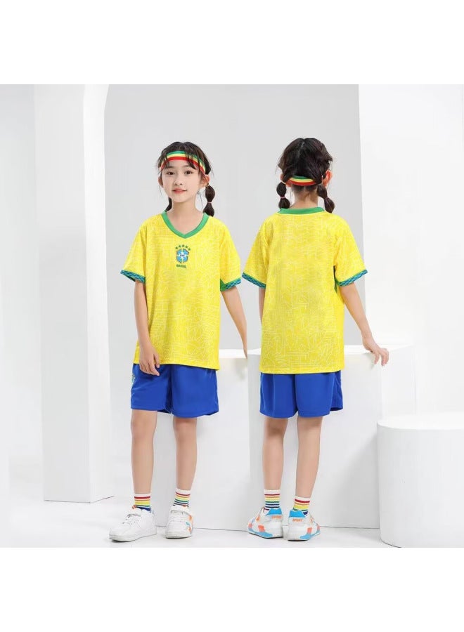 2425 Brazil Home Short Sleeve Football Jersey - Image 1